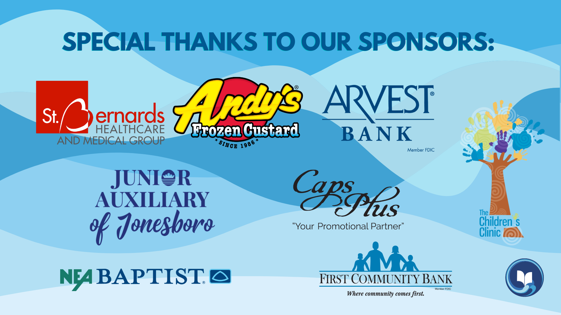 An image showing all of CCJPL's 2022 Summer Sponsors